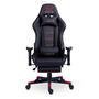 Cadeira Gamer XT Racer Attack Com Apoio De Pés Reclinável Ergonômica Couro Sintético - Preto e Vermelho