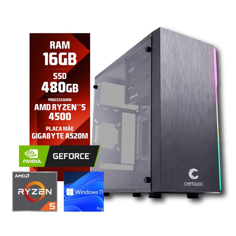 Computador Ryzen 5 4500, 16GB, Windows 11, | KaBuM!