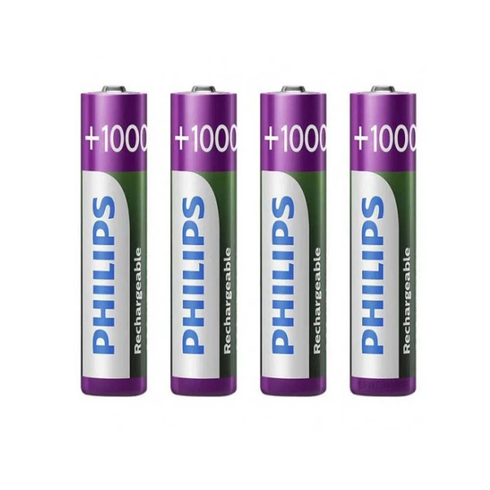 Pilha Recarregável Philips, AAA, Com 4 Palito, 1000MAH