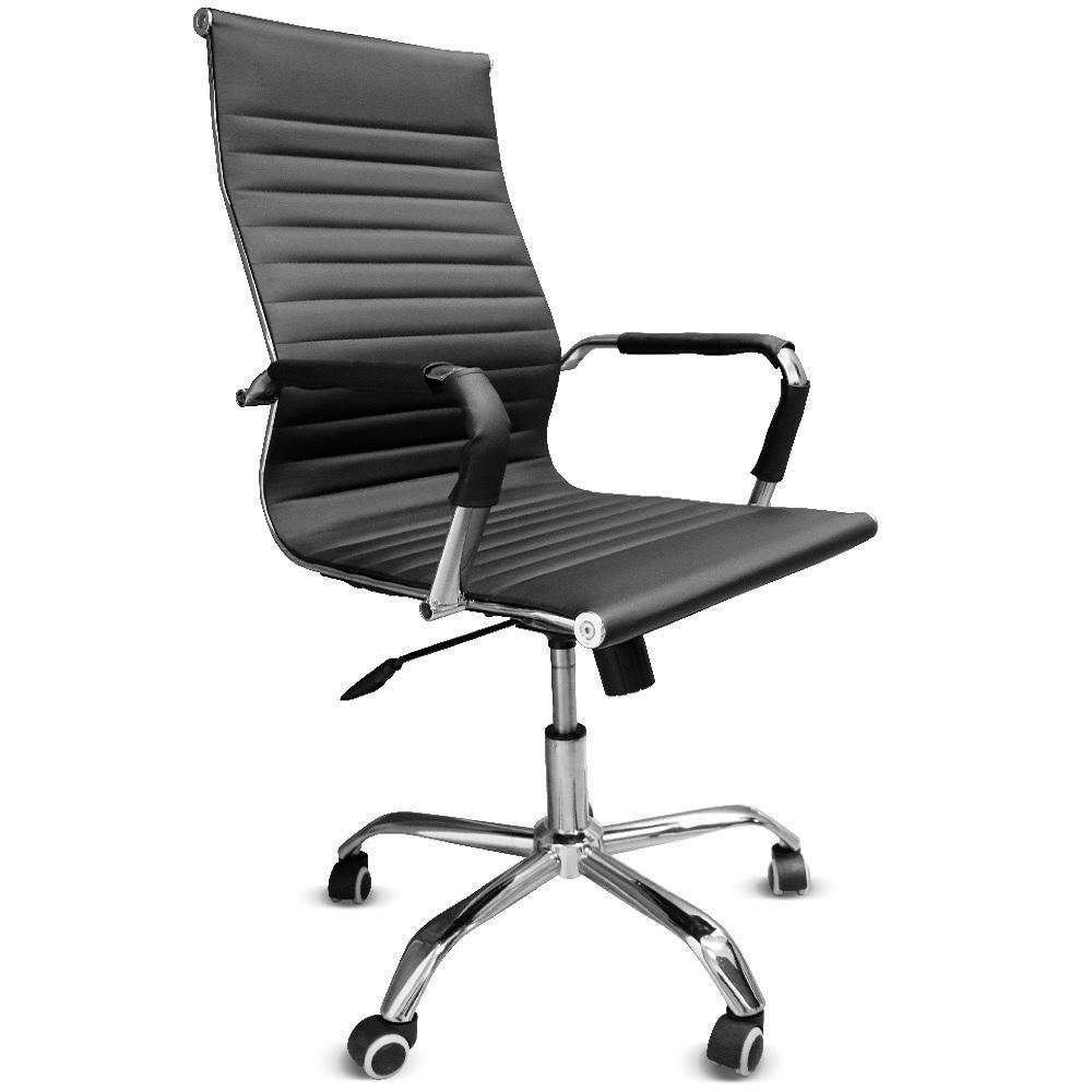 Cadeira Office Fortt Oslo Cef03-p, até 120kg, Esteirinha, Base Cromada, Com Rodinha, Preta Cadeira Office Fortt Oslo Cef03-p, até 120kg, Esteirinha, Base Cromada, Com Rodinha, Preta