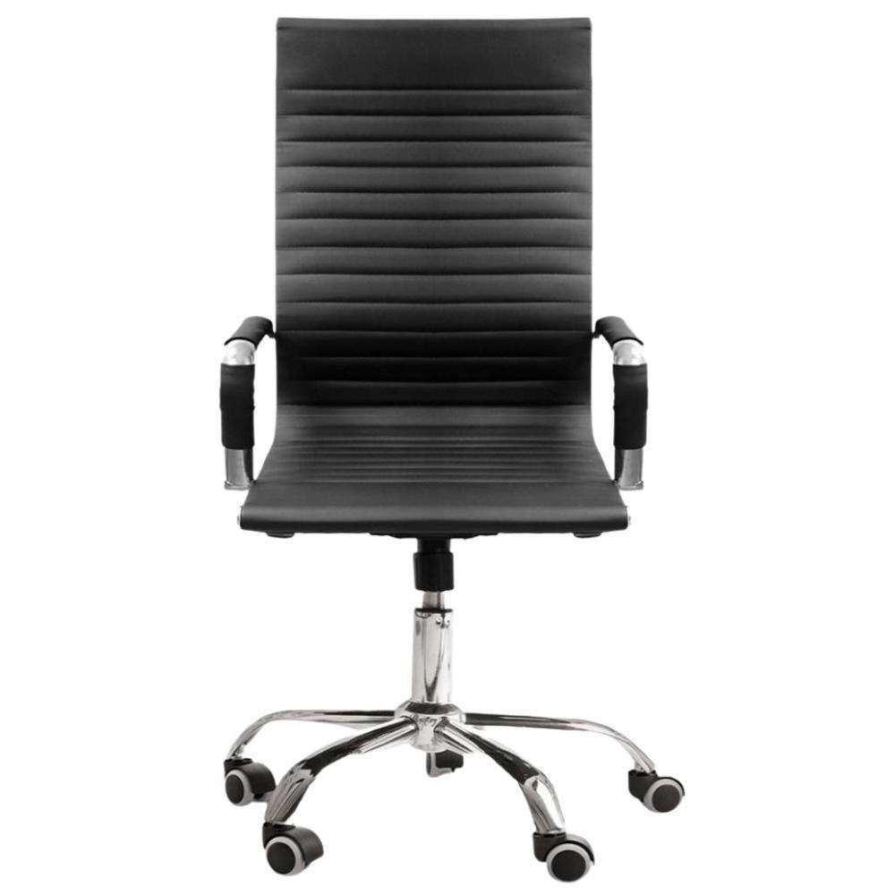 Cadeira Office Fortt Oslo Cef03-p, até 120kg, Esteirinha, Base Cromada, Com Rodinha, Preta Cadeira Office Fortt Oslo Cef03-p, até 120kg, Esteirinha, Base Cromada, Com Rodinha, Preta