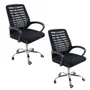 Kit 2 Cadeiras De Escritório Esteirinha Mesh, Ergonômica, Preto