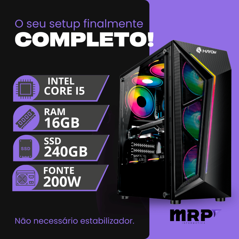 PC Gamer Intel I5, SSD 240GB, Memoria RAM 16GB em Campinas - foto 5