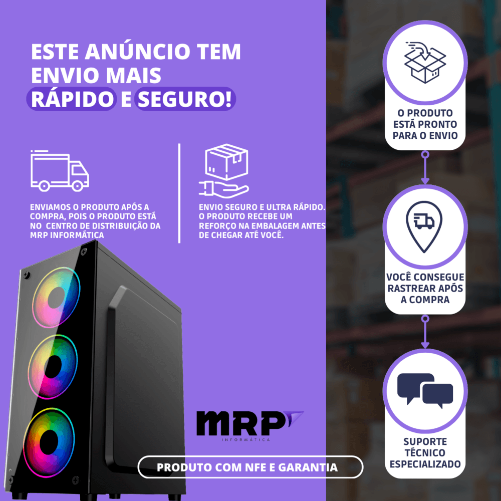 Pc Gamer Mrp Intel Core I7 3.4GHz, 16GB, SSD 240GB, Windows 10, Preto - RGB em Campinas - foto 4