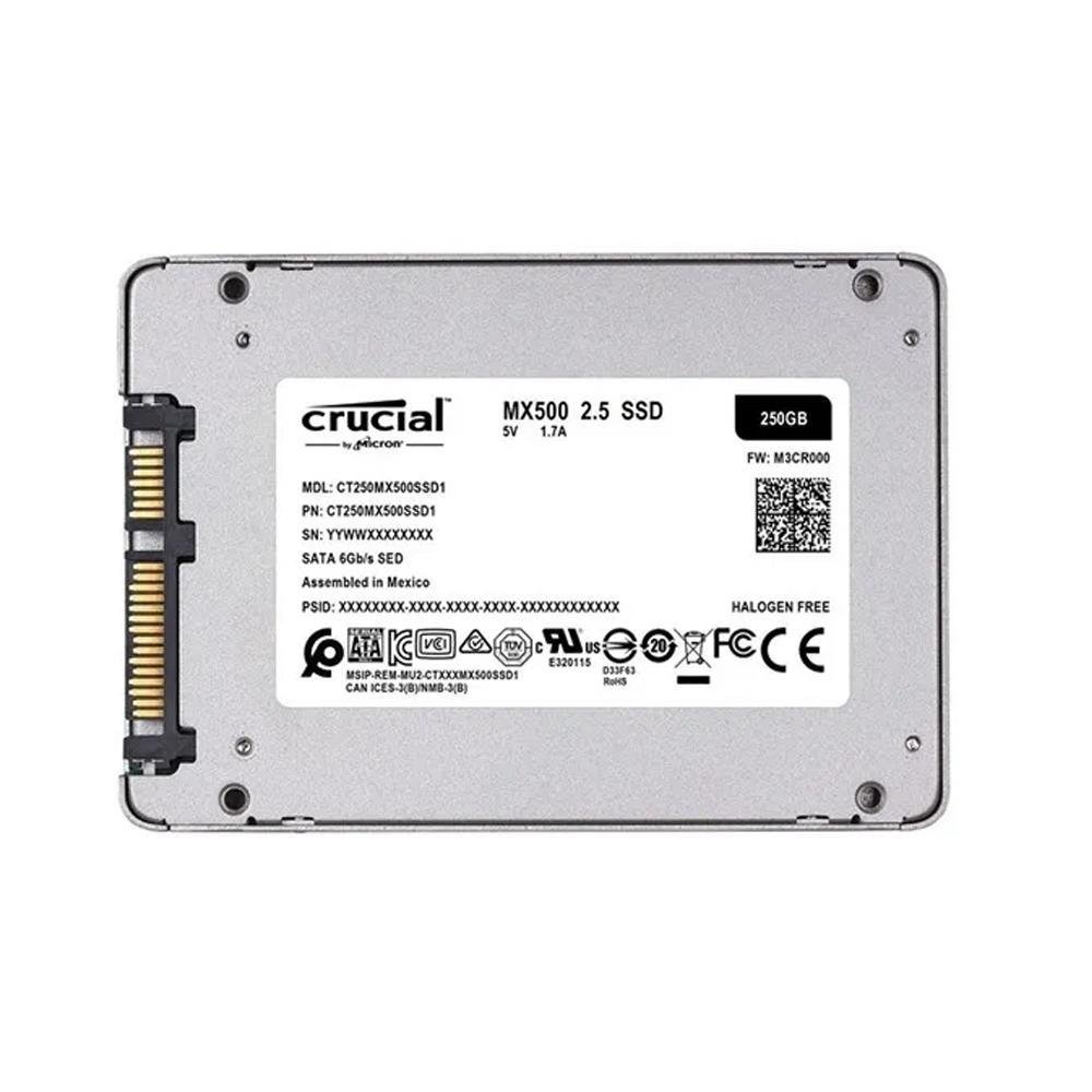 SSD 250GB 2.5 Sata 3 560MB/s Leit - 510MB/s Grav Mx500 Ct250mx500SSD1 Crucial SSD 250GB 2.5 Sata 3 560MB/s Leit - 510MB/s Grav Mx500 Ct250mx500SSD1 Crucial