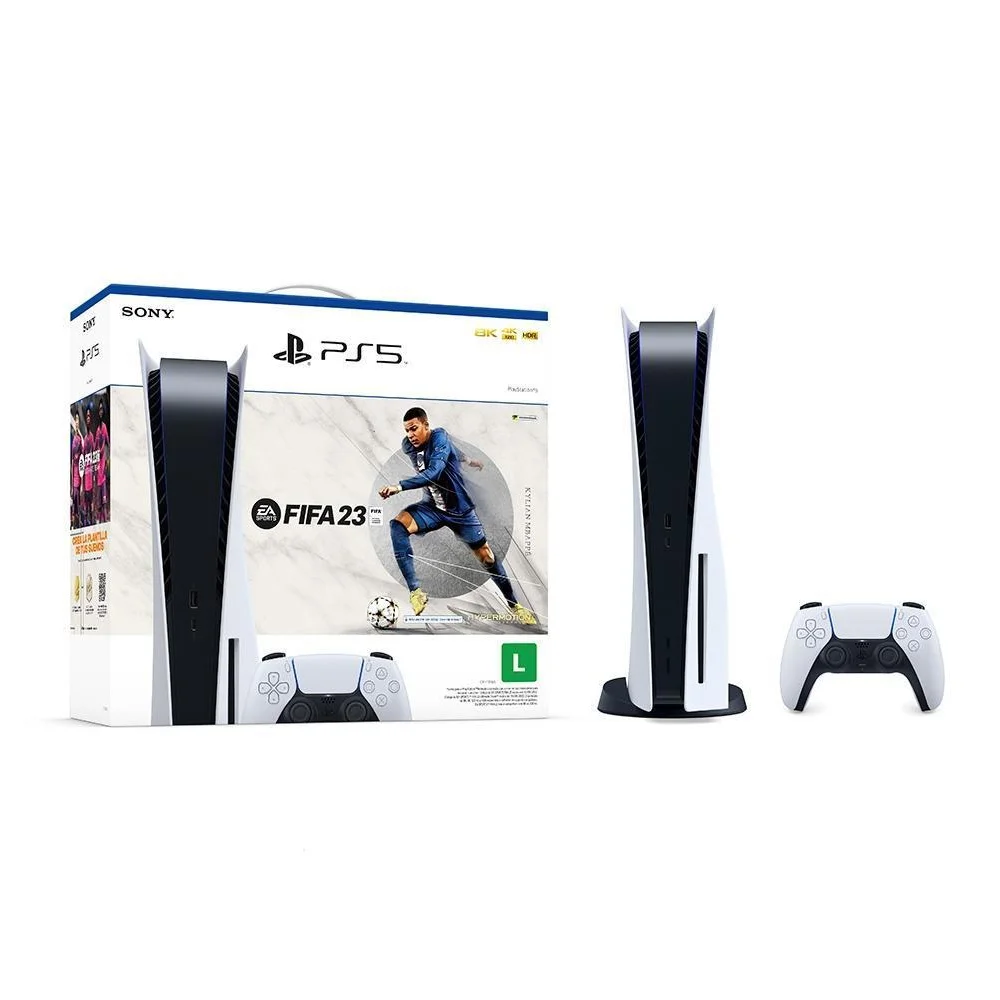 Console Playstation 5, 825GB, Sony, Fifa 23 + 1 Controle Console Playstation 5, 825GB, Sony, Fifa 23 + 1 Controle