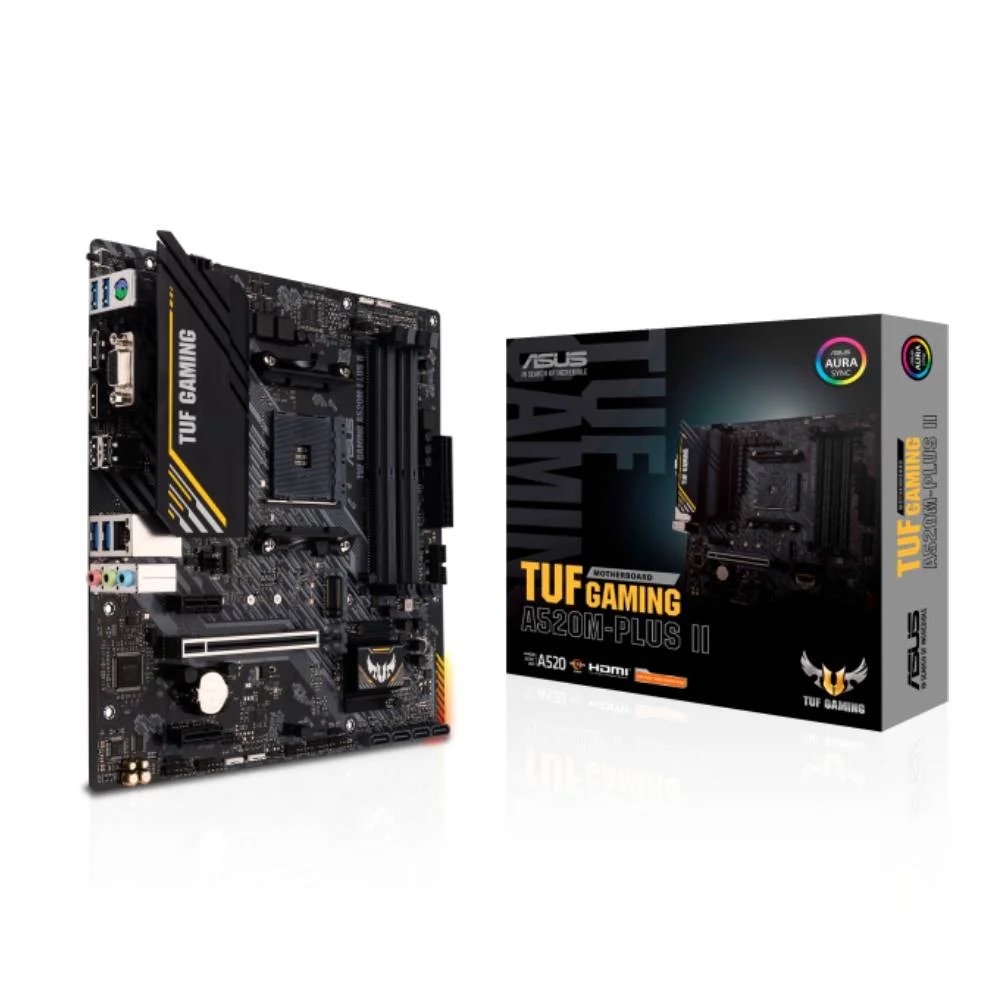 Placa Mãe Asus TUF Gaming A520M PLUS II, AMD AM4, 4x Slots DDR4, USB 3.2, Slot M.2 NVMe - Micro ATX Placa Mãe Asus TUF Gaming A520M PLUS II, AMD AM4, 4x Slots DDR4, USB 3.2, Slot M.2 NVMe - Micro ATX