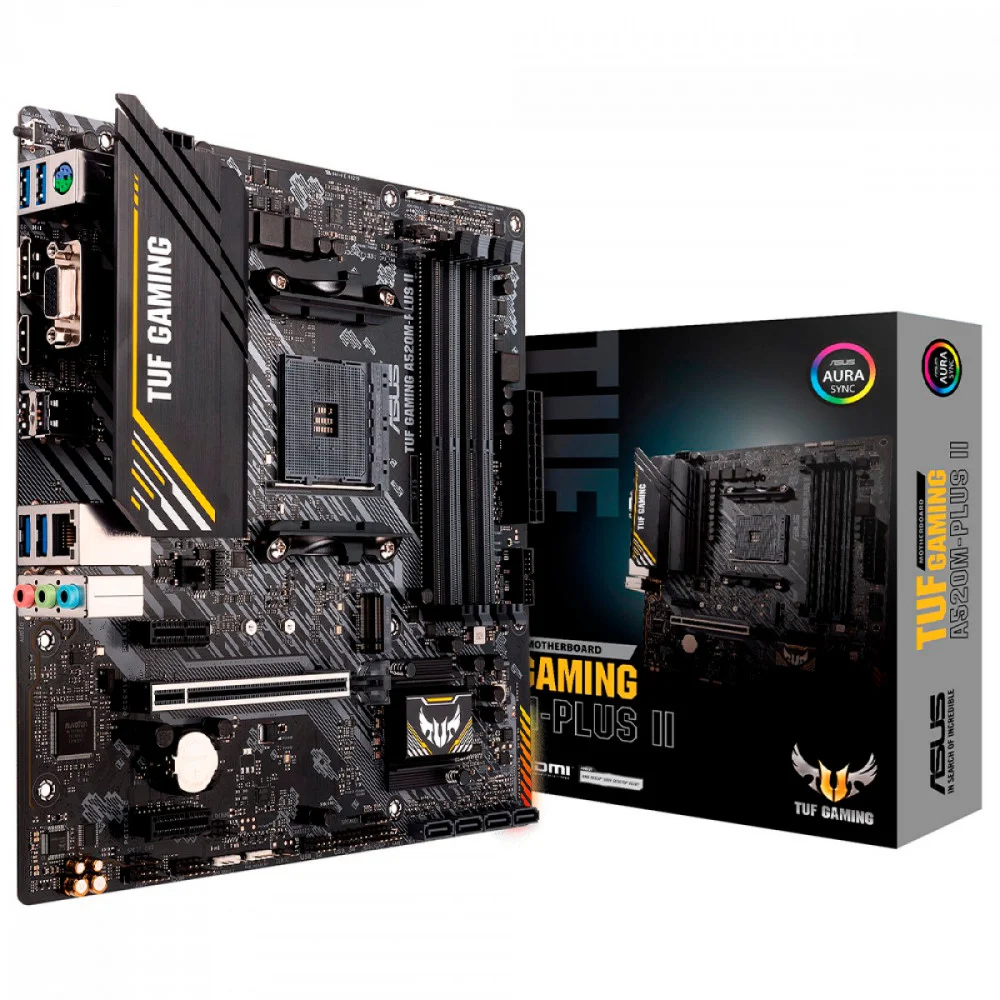 Placa Mãe Asus TUF Gaming A520M PLUS II, AMD AM4, 4x Slots DDR4, USB 3.2, Slot M.2 NVMe - Micro ATX Placa Mãe Asus TUF Gaming A520M PLUS II, AMD AM4, 4x Slots DDR4, USB 3.2, Slot M.2 NVMe - Micro ATX