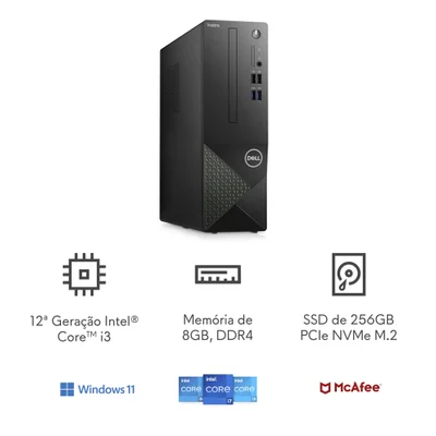 PC Dell Vostro 3710 SFF I3 8GB SSD 256GB KaBuM