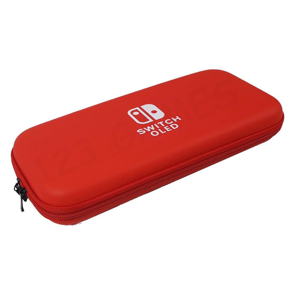 Case 123games, P/ Nintendo Switch Oled, Bolsa/Estojo Proteção, Vermelha Case 123games, P/ Nintendo Switch Oled, Bolsa/Estojo Proteção, Vermelha