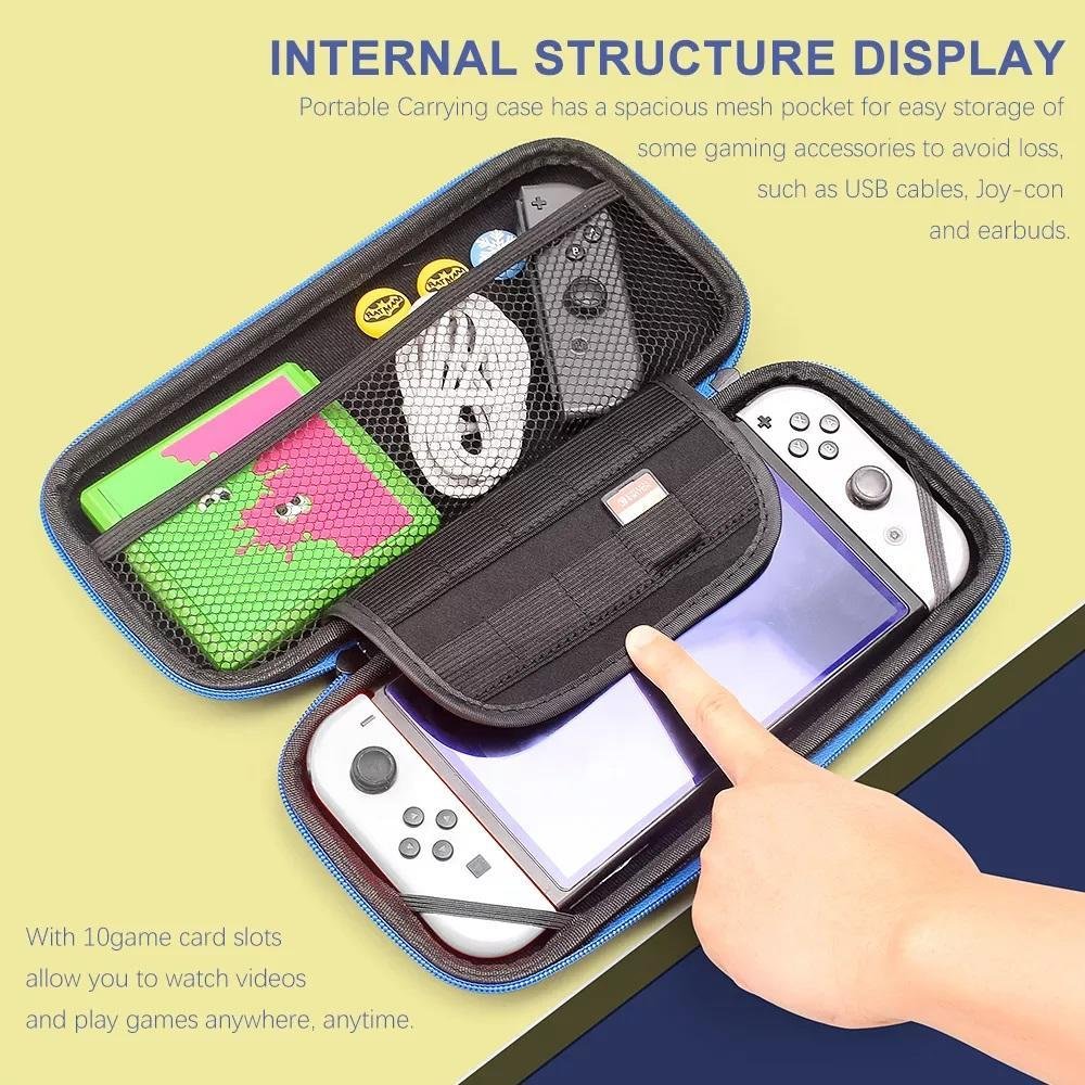 Case 123games, P/ Nintendo Switch Oled, Bolsa/Estojo Proteção, Vermelha Case 123games, P/ Nintendo Switch Oled, Bolsa/Estojo Proteção, Vermelha