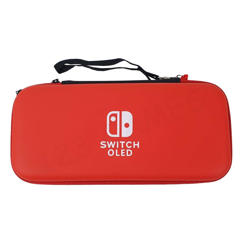 Case 123games, P/ Nintendo Switch Oled, Bolsa/Estojo Proteção, Vermelha Case 123games, P/ Nintendo Switch Oled, Bolsa/Estojo Proteção, Vermelha