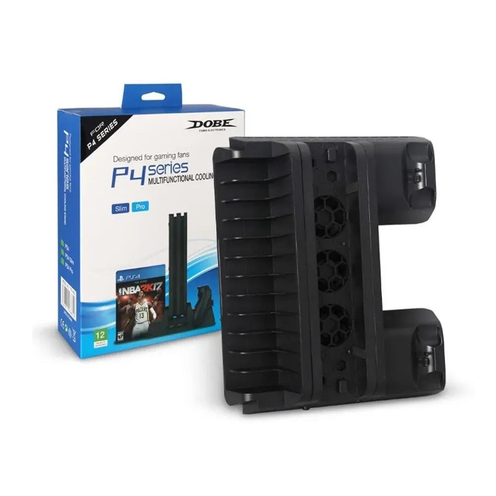 Base Dobe Para Ps4, Com Cooler, Carrega 2 Joystick Slim Pro Ps4 Base Dobe Para Ps4, Com Cooler, Carrega 2 Joystick Slim Pro Ps4