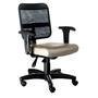 Cadeira Design Office Móveis Secretária, Até 120 Kg, Com Braços, Tela Mesh - Bege