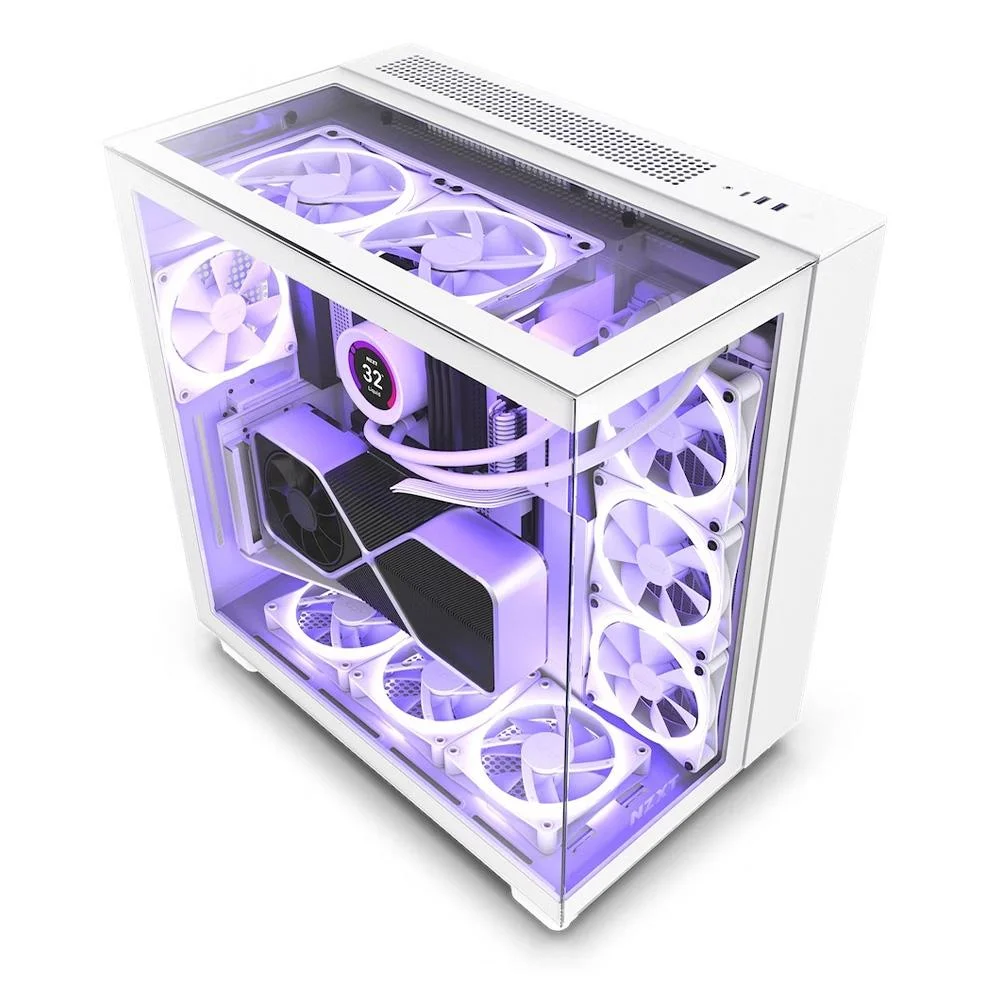 Gabinete Gamer Nzxt H9 Elite RGB, Mid-Tower, Vidro Temperador, Branco - Cm-H91ew-01 Gabinete Gamer Nzxt H9 Elite RGB, Mid-Tower, Vidro Temperador, Branco - Cm-H91ew-01