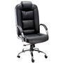 Poltrona Design Office Móveis Presidente Luxuosa, Com Braços Fixos, Linha Firenze, Preto