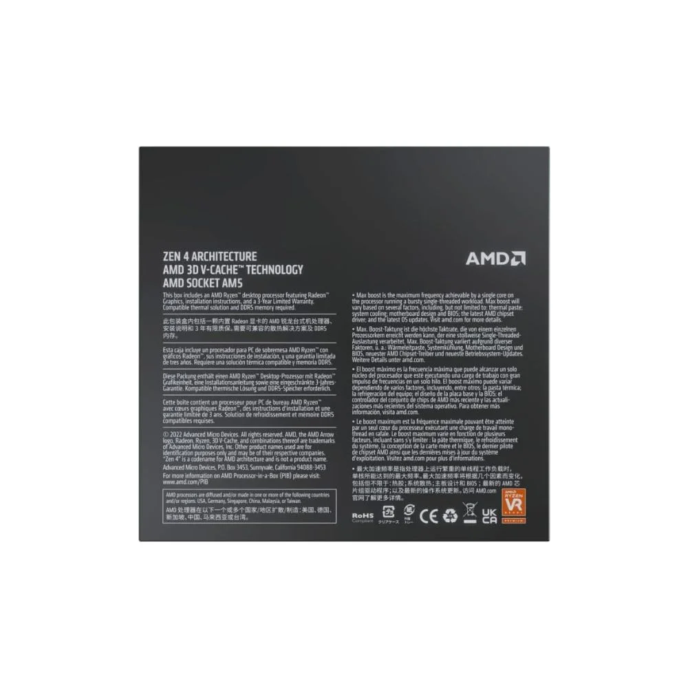 Processador AMD Ryzen 7 7800x3d, 4.2GHz, 5.0GHz Max Turbo, Cache 104MB, Am5, C/ Vídeo E Sem Cooler - 100-100000910wof Processador AMD Ryzen 7 7800x3d, 4.2GHz, 5.0GHz Max Turbo, Cache 104MB, Am5, C/ Vídeo E Sem Cooler - 100-100000910wof
