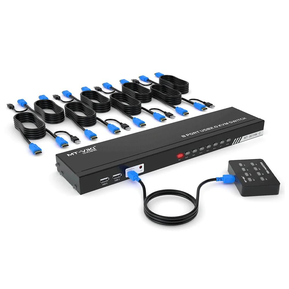 Switch 8 Portas Kvm 4k HDMIUSB 3840x2160 Rack