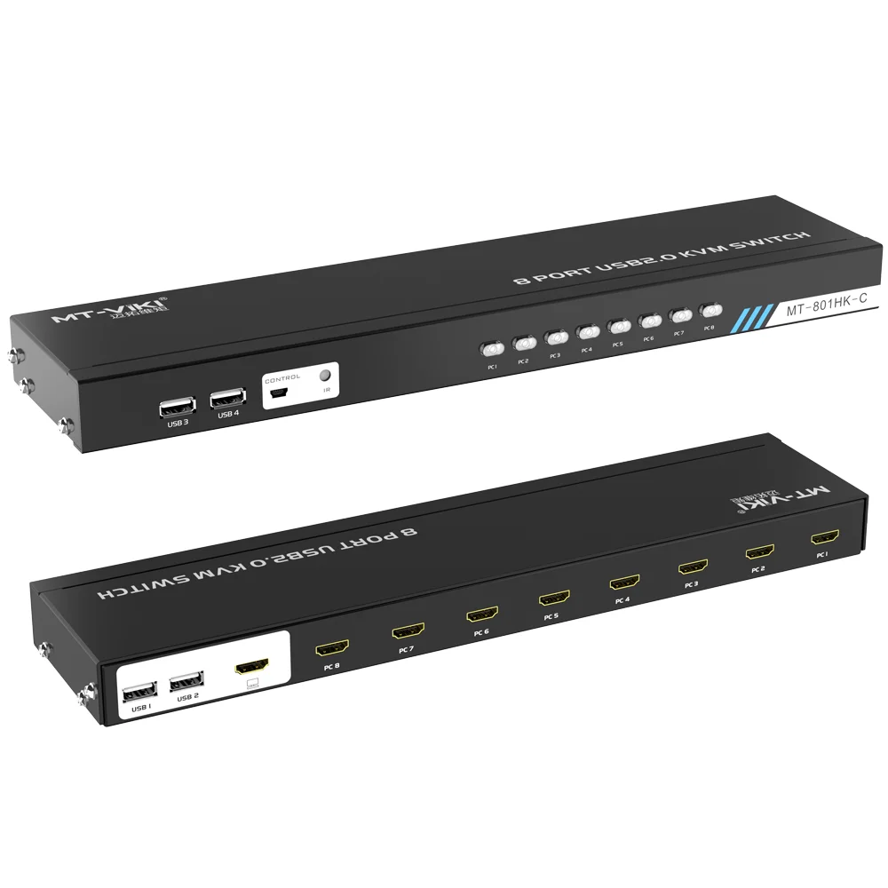 MT-VIKI 8ポート USB2.0 KVMスイッチ MT-801HK-C Switch 8 Portas Kvm 4k HDMIUSB 3840x2160 Rack