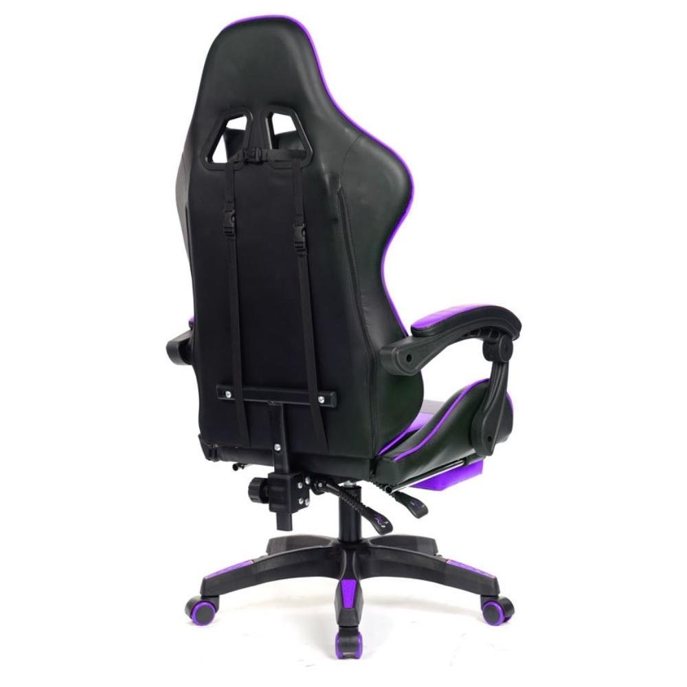 Cadeira Gamer Prizi JX-1039PU, Até 120Kg, Ajustável, Com Almofadas, Roxa