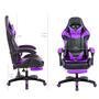 Cadeira Gamer Prizi JX-1039PU, Até 120Kg, Ajustável, Com Almofadas, Roxa