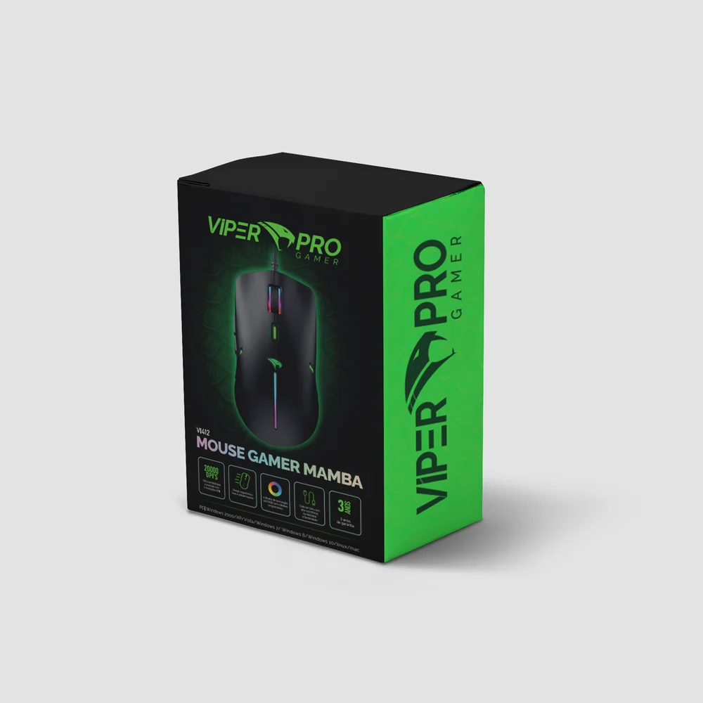 Mouse Gamer Viper Pro Preto Bivolt KaBuM