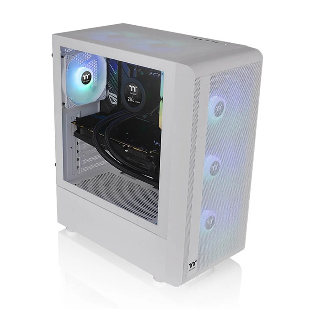 Gabinete Gamer Tt S200 TG, Mid Tower, Com Fonte 650W, ARGB, Branco Neve - Ca-3x2-65m6wz-00 Gabinete Gamer Tt S200 TG, Mid Tower, Com Fonte 650W, ARGB, Branco Neve - Ca-3x2-65m6wz-00
