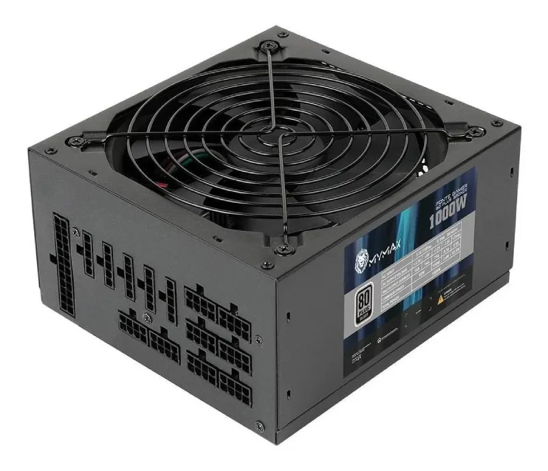 Fonte ATX Mymax 1000W, 80 Plus Silver, Pfc Ativo, Modular - Mpsu/fp1000w