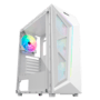 Gabinete Hayom Gamer Gb1733, Branco, 4 Fans RGB, Vidro Lateral