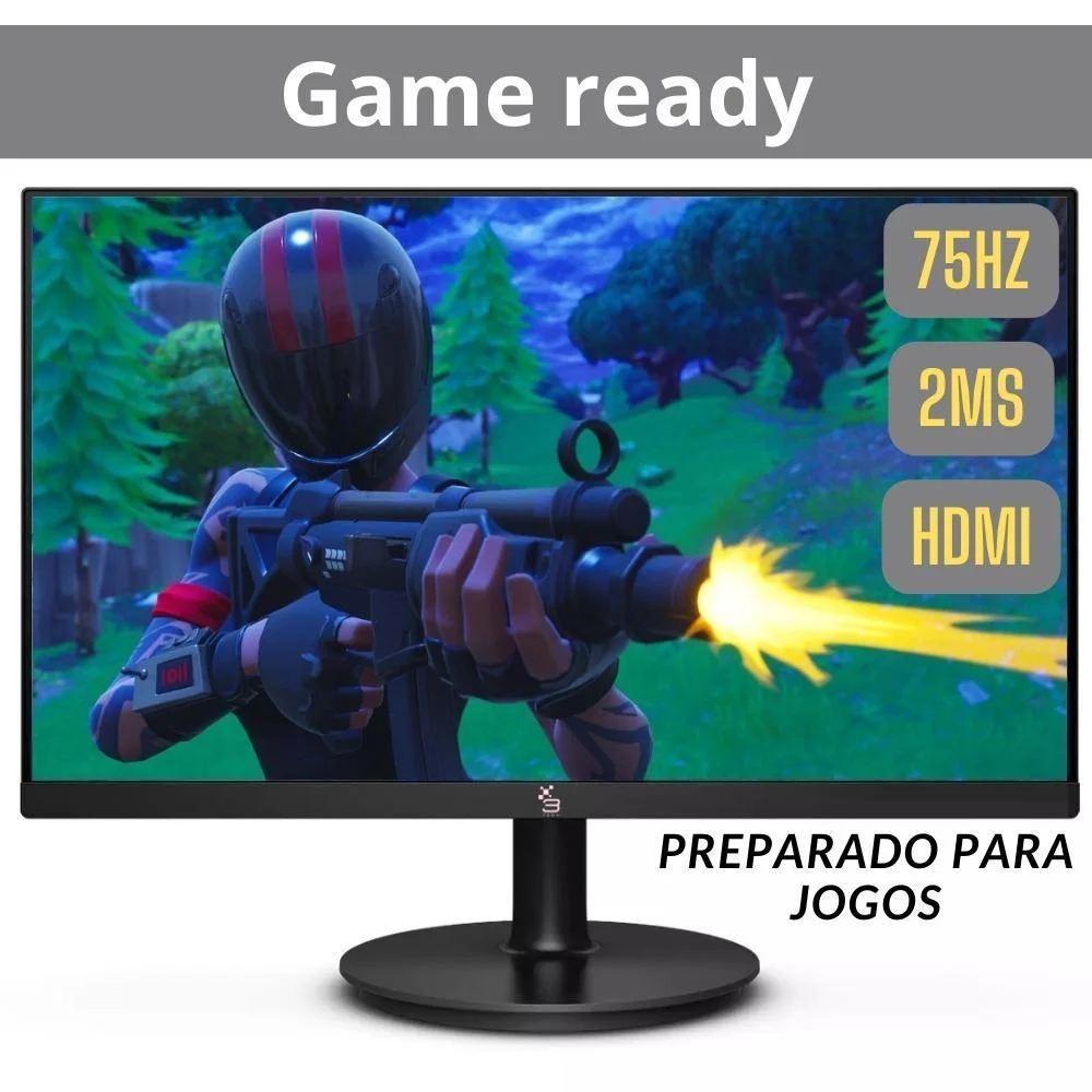 Monitor 3Green 20 Polegadas LED, Widescreen, 75hz, HD + 1600x900, HDMI, VGA, Vesa, Ajuste De Inclinação