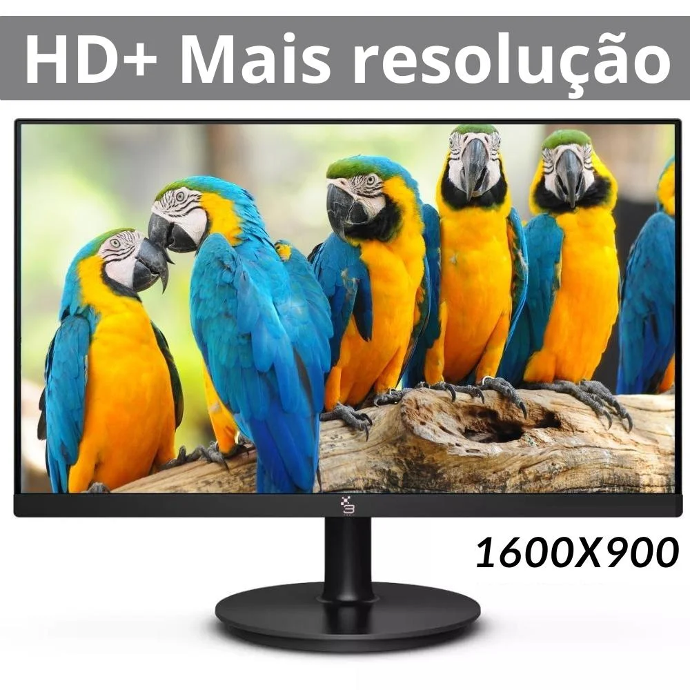 Monitor 3Green 20 Polegadas LED, Widescreen, 75hz, HD + 1600x900, HDMI, VGA, Vesa, Ajuste De Inclinação