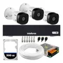 Kit 3 Câmeras Intelbras Vhl 1220 B, Full HD 1080p, Visão Noturna 20m, Proteção Ip66 + DVR Gravador Mhdx 1004-c 4 Canais + HD 500GB