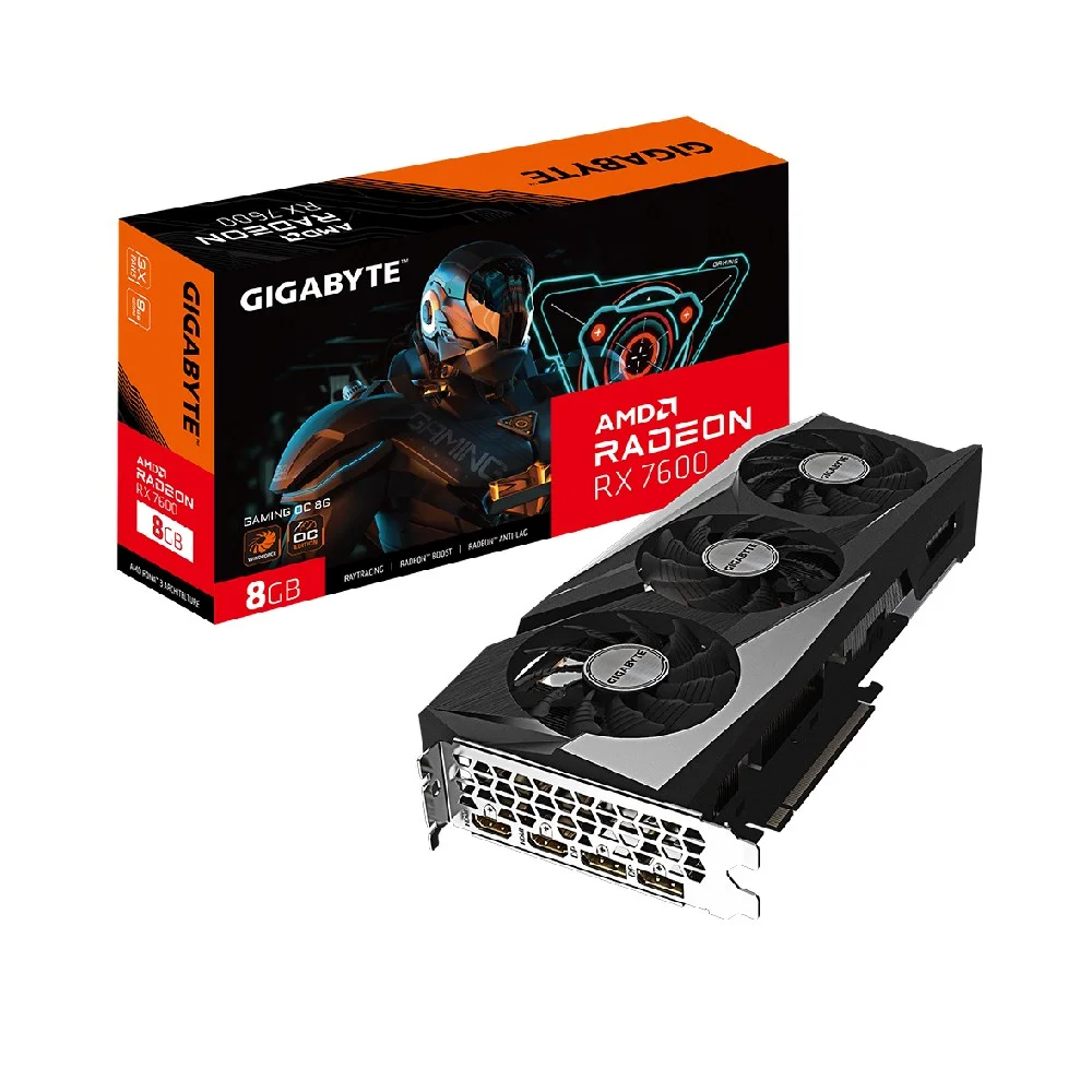 Placa De Vídeo RX 7600 Gaming Oc Gigabyte Radeon AMD, 8GB, GDDR6, 128 Bits - Gv-R76gaming Oc-8gd Placa De Vídeo RX 7600 Gaming Oc Gigabyte Radeon AMD, 8GB, GDDR6, 128 Bits - Gv-R76gaming Oc-8gd