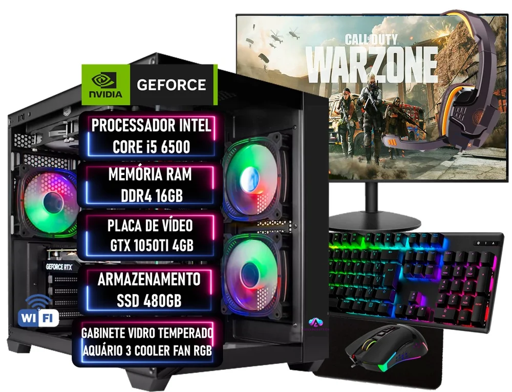 ゲーミングPC/i5 7600K/500GB/GTX1050/MS Office Pc Gamer Gtx 1050 Ti 4gb, Intel I5, 16gb Ram, Ssd 480gb