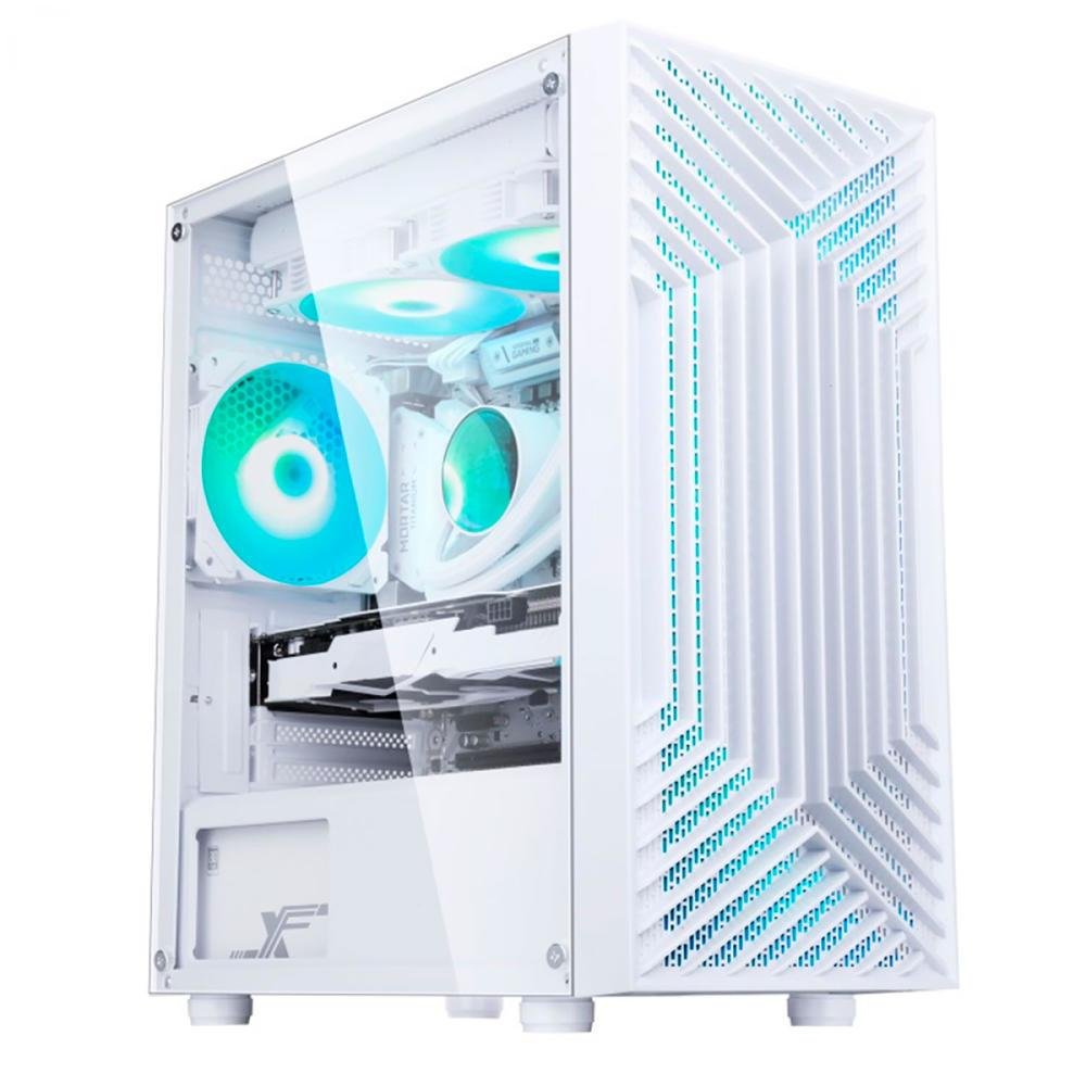 Gabinete Gamer Liketec Orbital Snow, RGB, Mid-tower, 3x Fans, Mesh, Vidro Temperado, M-atx - Orbital - 2050