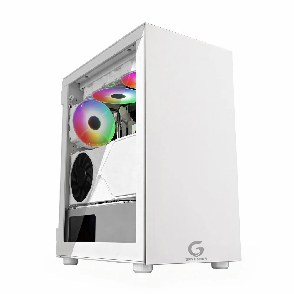 Gabinete Gamer Blazer Whiter, Mid Tower, Vidro Temperado RGB, Com 3 Fans Gabinete Gamer Blazer Whiter, Mid Tower, Vidro Temperado RGB, Com 3 Fans
