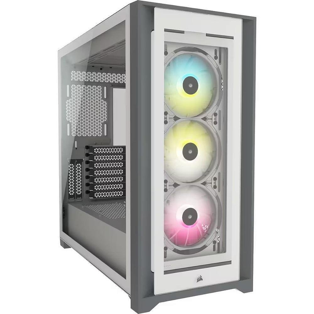 Gabinete Corsair Icue 5000x, RGB, Branco, Mid-tower, Vidro - Cc-9011213-ww Gabinete Corsair Icue 5000x, RGB, Branco, Mid-tower, Vidro - Cc-9011213-ww