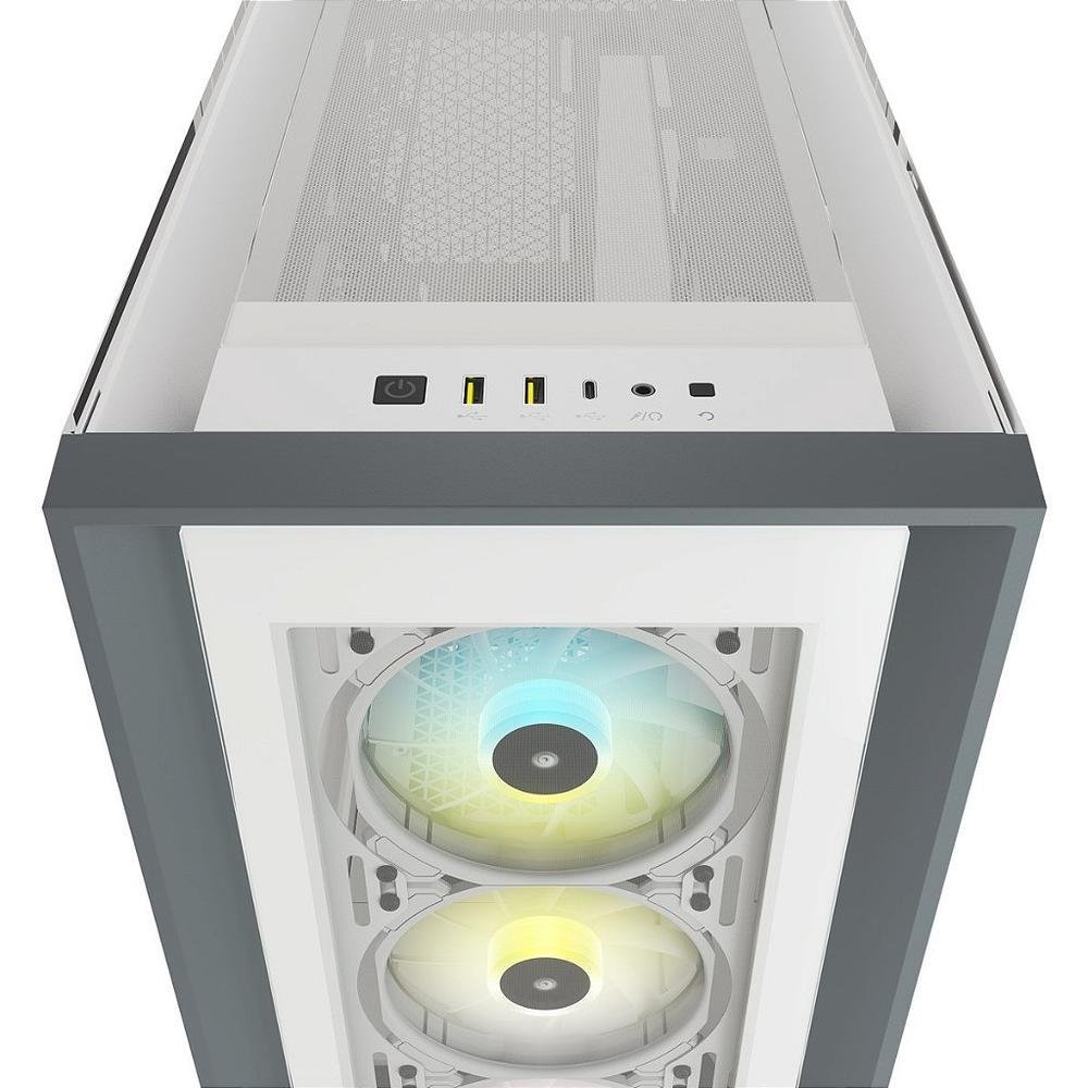 Gabinete Corsair Icue 5000x, RGB, Branco, Mid-tower, Vidro - Cc-9011213-ww Gabinete Corsair Icue 5000x, RGB, Branco, Mid-tower, Vidro - Cc-9011213-ww