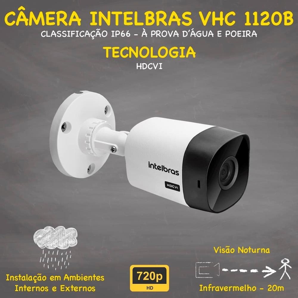 Kit Intelbras Cftv, 10 Câmeras 1120B, 16 Canais 1016 + DVR 1TB