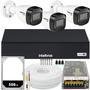 Kit Intelbras Cftv, 3 Cameras VHD 1130B + DVR 1004-c, HD 500GB, Fonte 10a