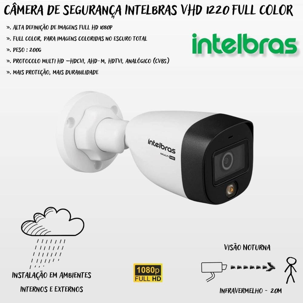 Kit 12 Cameras 1220 Intelbras, FULL Color, Dvr, Mhdx 16 Ch, Color Noite Kit 12 Cameras 1220 Intelbras, FULL Color, Dvr, Mhdx 16 Ch, Color Noite