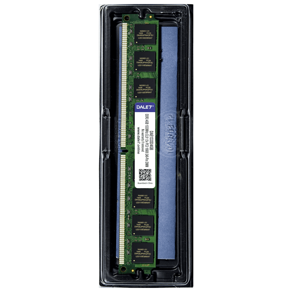 Memória Dale7, 4GB, 1333Mhz, DDR3, Desktop, 1.5v Memória Dale7, 4GB, 1333Mhz, DDR3, Desktop, 1.5v