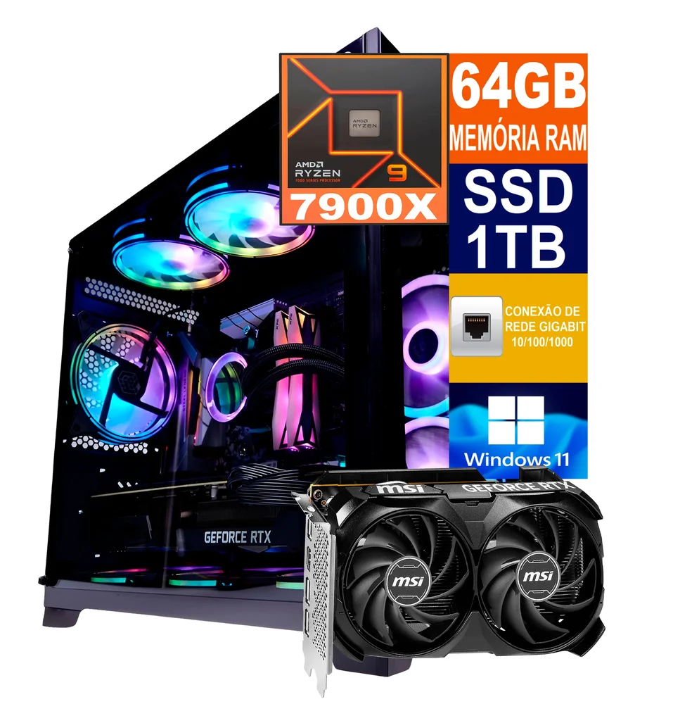 PC Gamer AMD Ryzen 9 7900x KaBuM