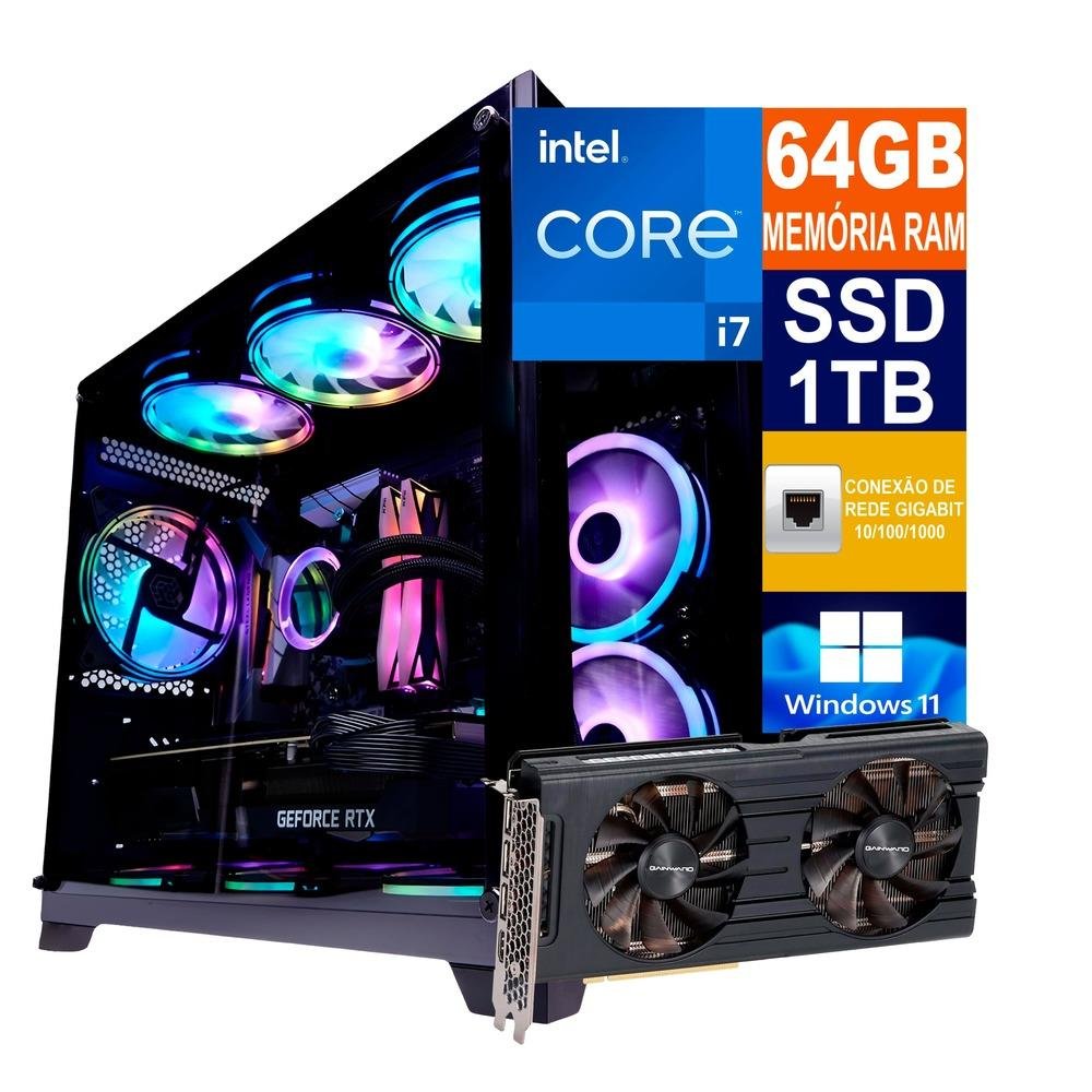 Pc Gamer Intel I7 64GB SSD 1TB M2 Nvme KaBuM