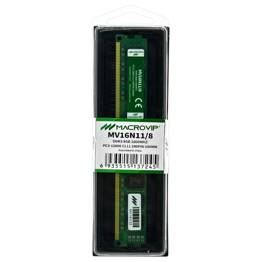 Memória Ram Macrovip Ddr3 8GB 1600mhz