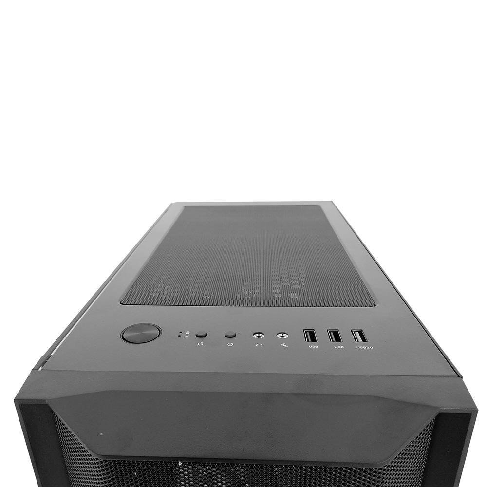 Gabinete Gamer Concórdia, Mid Tower, Lateral em Vidro Temperado, 4x Cooler Fans LED RGB, Preto Gabinete Gamer Concórdia, Mid Tower, Lateral em Vidro Temperado, 4x Cooler Fans LED RGB, Preto