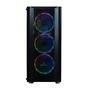 Gabinete Gamer Concórdia,  Mid Tower, Lateral em Vidro Temperado, 4x Cooler Fans LED RGB, Preto