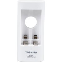 Carregador de Pilhas USB Toshiba, 2 Pilhas AA Recarregáveis, 2000mAh