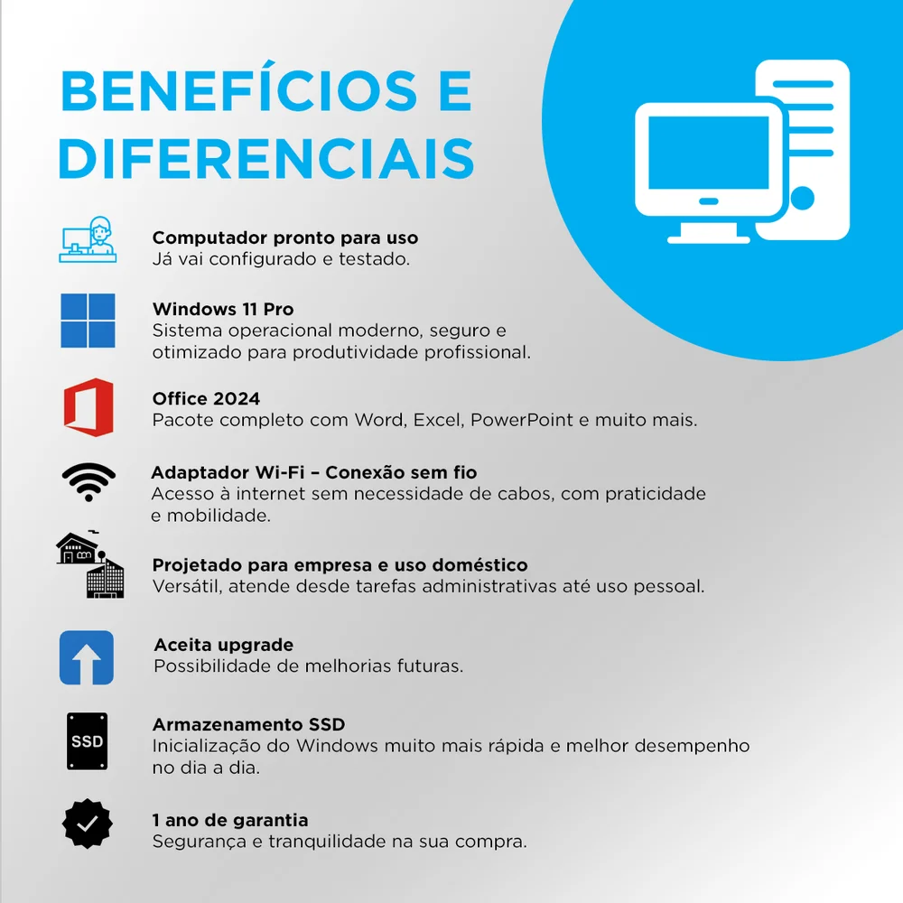 Mini PC Cpu Desktop Intel Core I5 3470, 8GB RAM, SSD 480GB, Windows 11 em Campinas - foto 2
