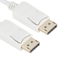 Cabo Displayport Com Trava 1.2 Macho Branco De 3 Metros